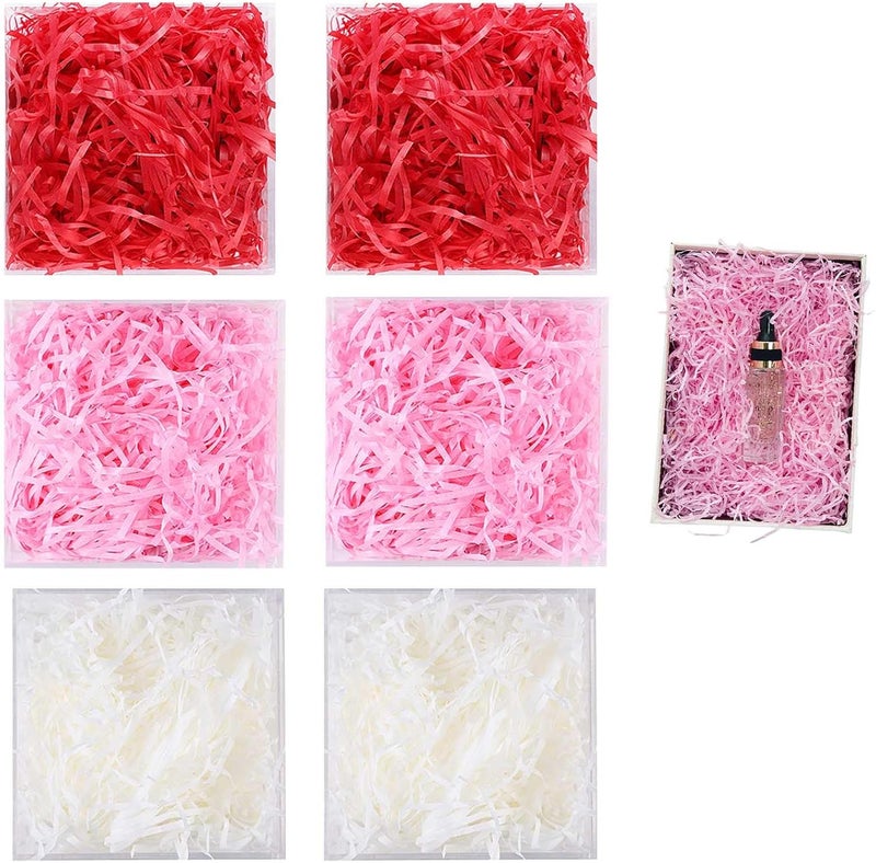 Recyclable color shredded paper filler (red powder white tricolor 120g) - Image 1