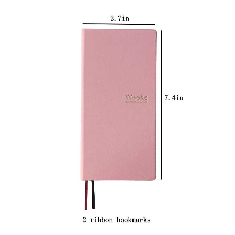 receip Undated Weekly Planner Notebook Pocket Organizer Appointment Book Journal Notebook A6 Week Plan Notepad (Pink) - Image 2