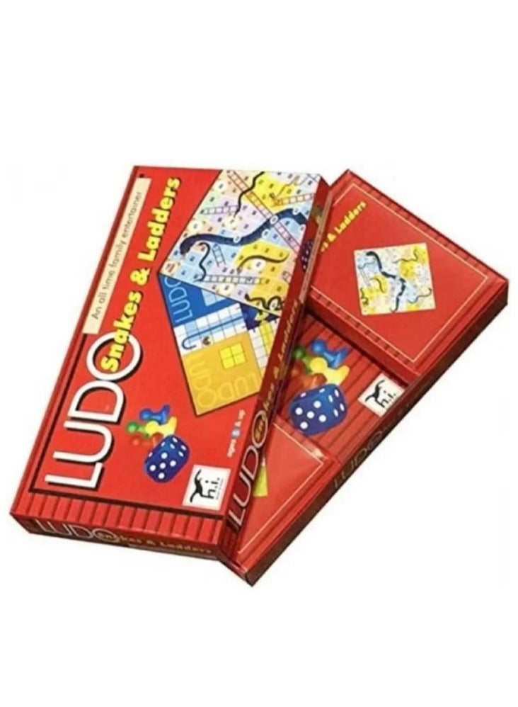لودو 2 in 1 Ludo Game + Snakes and Ladders Colorful Folding Board Made of Plastic 2 in 1 Girls' Games Boys' Games for Unisex - Image 3