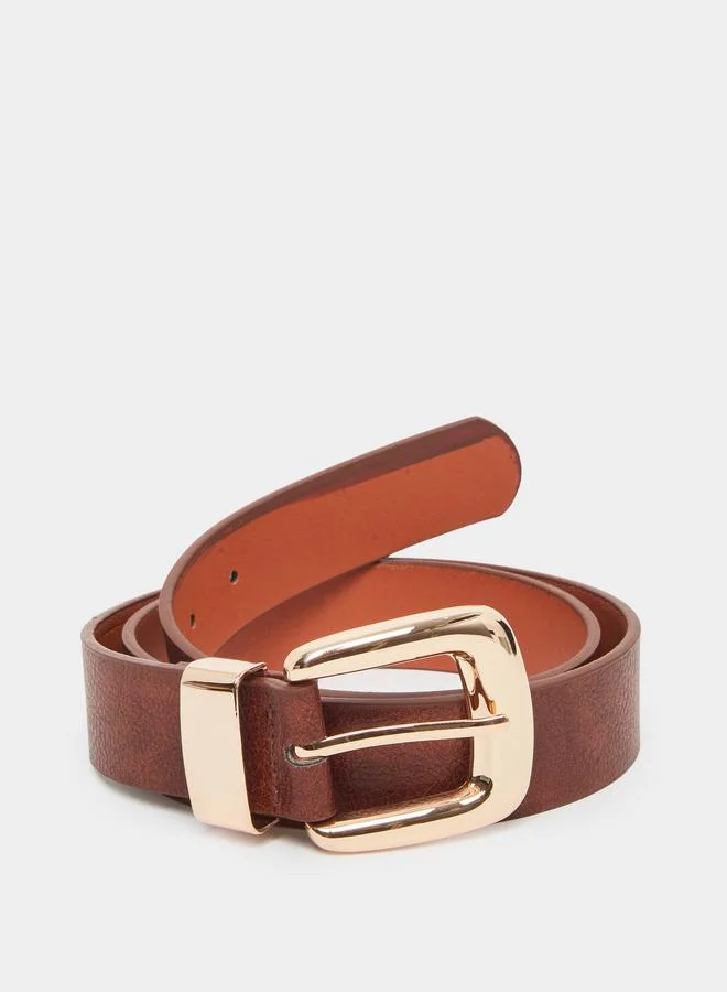 Brown Belt with Gold Buckle