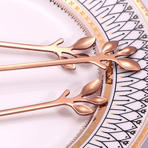 AnSaw 10-Piece Rose Gold Mini Leaf Dessert Forks Set - 4.7" Elegant Stainless Steel Fruit, Appetizer, Cake & Salad Forks - Perfect for Cocktail Parties & Home Use - Image 5