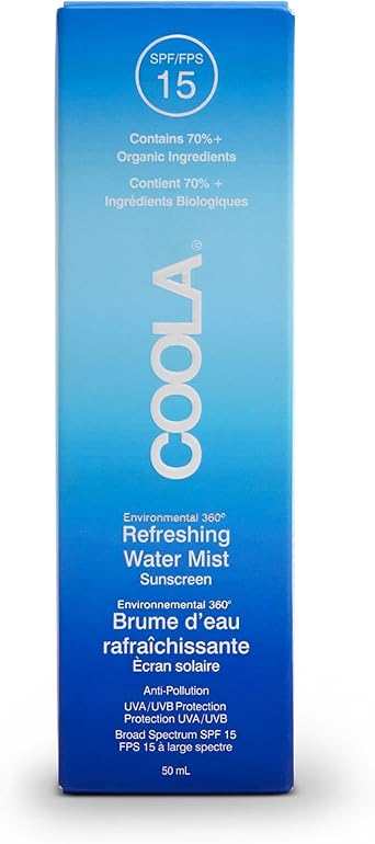 Coola SPF 15 Water Mist Suncreen 70 Percent Organic Sunscreen for Daily Use Refreshing and Alcohol Free 50 ml - Image 1
