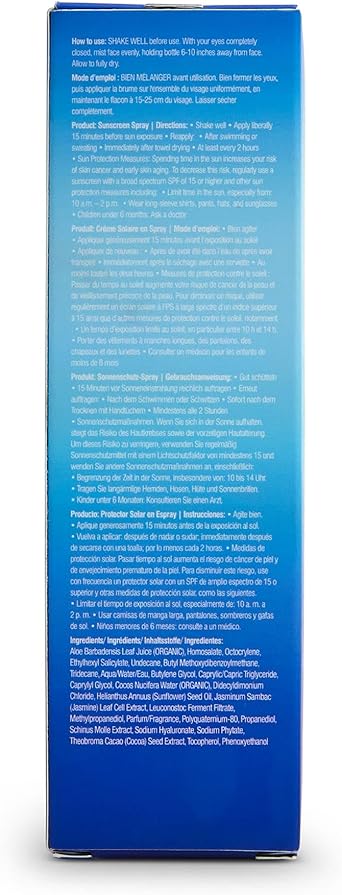 Coola SPF 15 Water Mist Suncreen 70 Percent Organic Sunscreen for Daily Use Refreshing and Alcohol Free 50 ml - Image 3