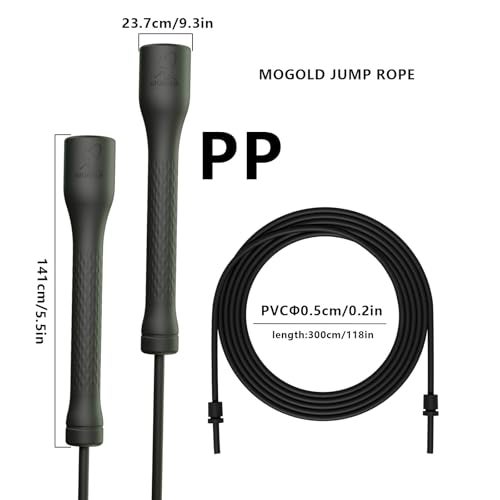 MOGOLD Jump Rope for Women,5mm PVC Jump Rope,Adjustable Length with Shatterproof Handles, Ideal for Beginners & Advanced Athletes, Fitness, Cardio & Boxing - Image 2