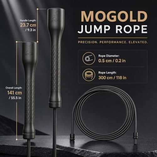 MOGOLD Jump Rope for Women,5mm PVC Jump Rope,Adjustable Length with Shatterproof Handles, Ideal for Beginners & Advanced Athletes, Fitness, Cardio & Boxing - Image 3