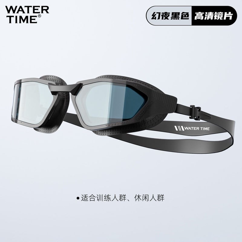 WATERTIME نظارات سباحة متسابق من ووترتايم بتصميم عالي الدقة ومضاد للضباب ومقاوم للماء، مناسبة للرجال والنساء وللمصابين بقصر النظر - Image 1