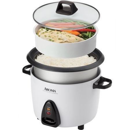 Aroma طباخ أرز وأداة بخار من أروما هاوسوير ARC-360-NGP سعة 20 كوب، أبيض - Image 4
