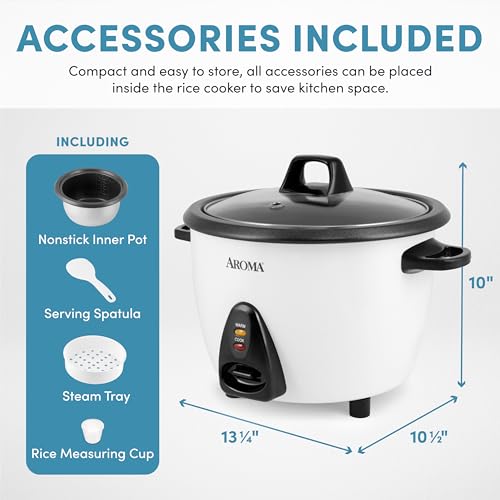 Aroma طباخ أرز وأداة بخار من أروما هاوسوير ARC-360-NGP سعة 20 كوب، أبيض - Image 3