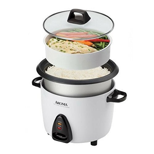 Aroma طباخ أرز وأداة بخار من أروما هاوسوير ARC-360-NGP سعة 20 كوب، أبيض - Image 1