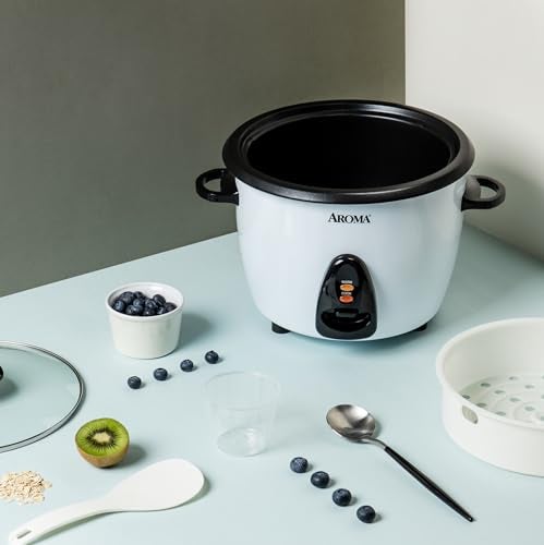 Aroma طباخ أرز وأداة بخار من أروما هاوسوير ARC-360-NGP سعة 20 كوب، أبيض - Image 2