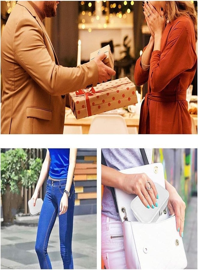 TONSYL علبة مجوهرات صغيرة للسفر من TONSYL، منظم مجوهرات صغير للسفر، صندوق مجوهرات محمول، منظم تخزين صغير للسفر، صندوق عرض وتخزين محمول للخواتم والأقراط والقلائد - Image 5