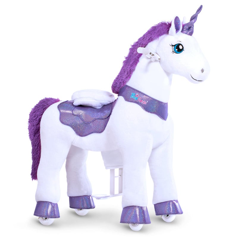 PonyCycle Ride on Unicorn Riding Unicorn Toys with Brake Essential Model E Interactive Toy Unicorn Gifts for Girls 30 HeightSize 3 for Age 34 Riding Horse Ride on Toy Stuffed Animal Purple E313 - Image 3