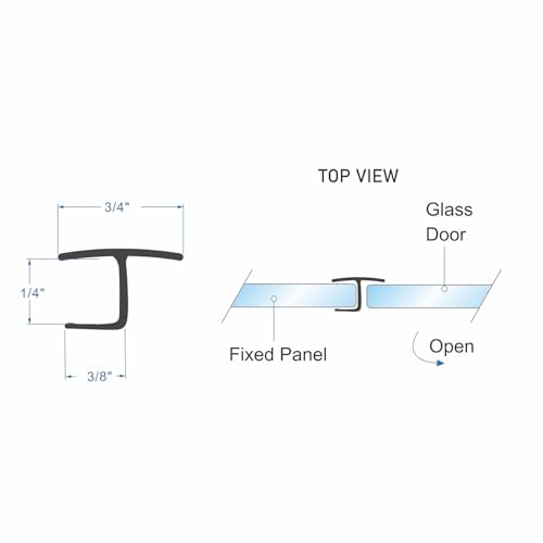 Dalrun Flexible1/4 Shower Door Side Seal Strip 100 Inch Shower Glass Door Side Sweep for Frameless Glass Door,Silicone - Image 4