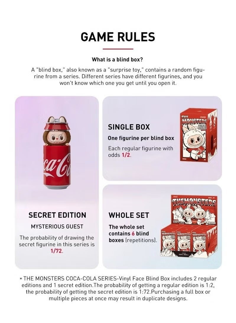 Labubu Coca Cola Series Vinyl Plush Pendant Single Face Blind Box Coke Labubu Plush Toys Doll - Image 2