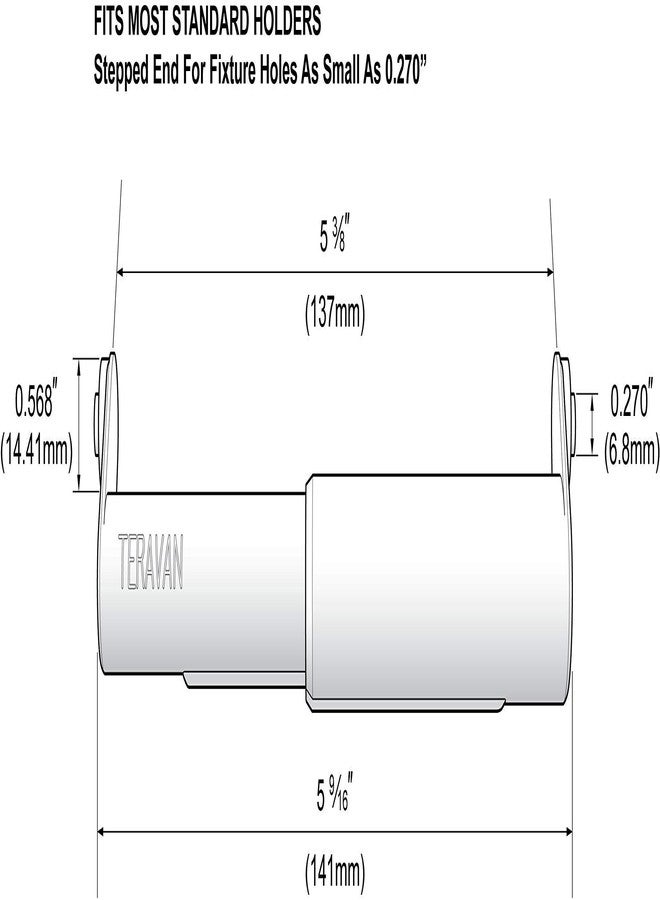 Teravan Standard Toilet Paper Holder Extender for Extra-Large Rolls - Perfect for Double, Triple Rolls in Regular or Ceramic Bathroom Wall Holders, White, 1 Unit - Image 3