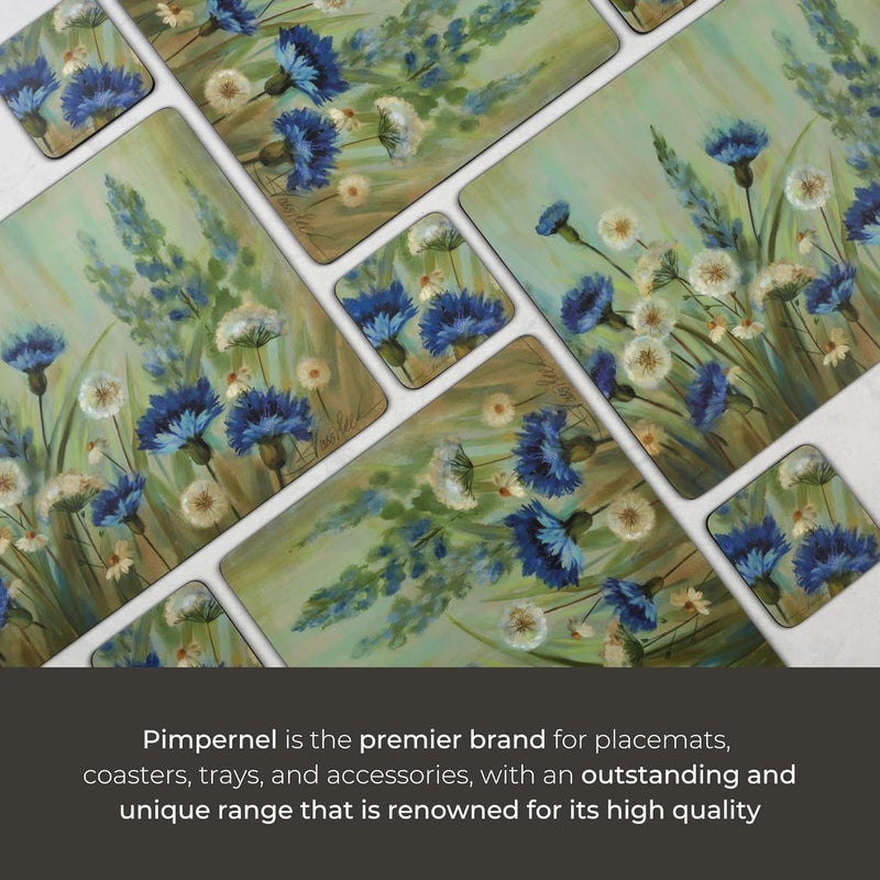 Pimpernel Fleur Des Champs Coasters  Set of 6 4 x 4 Cork Elegant Floral Design Durable  Easy to Clean Ideal for Home or Dining Table Protects Surfaces with Style - Image 4