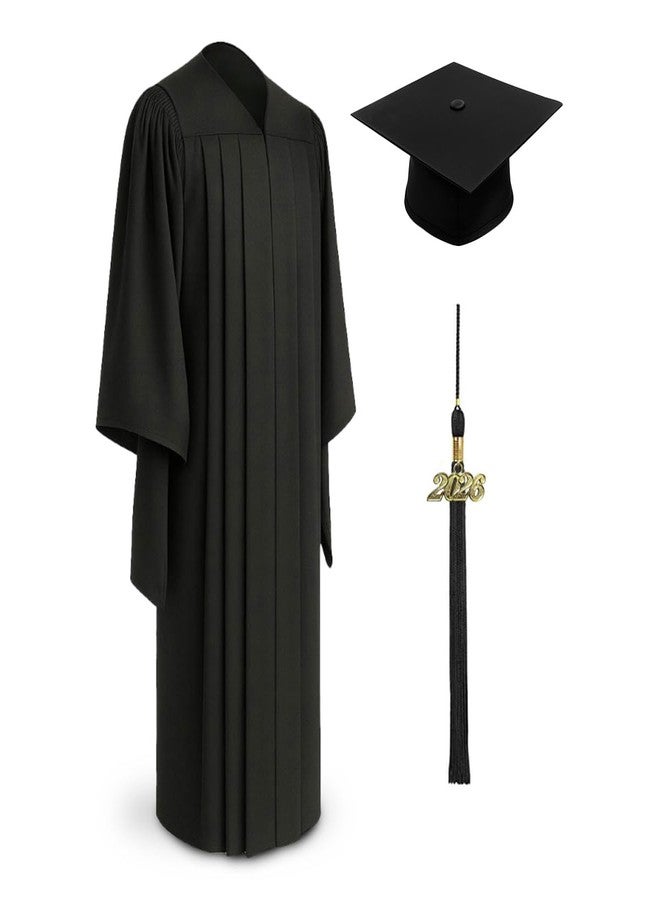 CLERKMANS Classic Masters Graduation Cap And Gown With Tassel Package, Black, 63 (6'6"-6'8") - Image 1