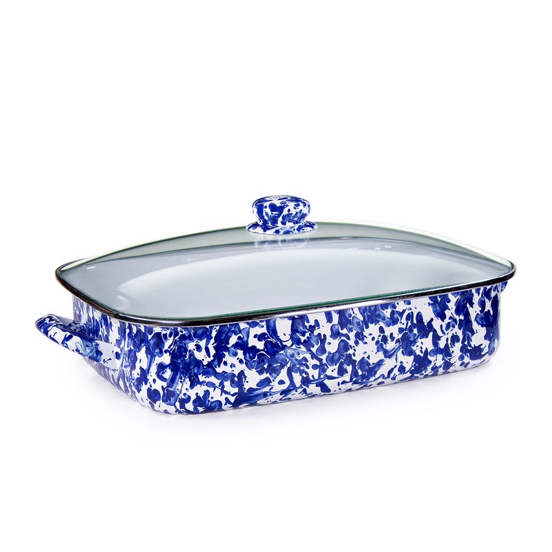 Golden Rabbit Golden Rabbit Enamelware  105qt Roasting Pan Cobalt Swirl 