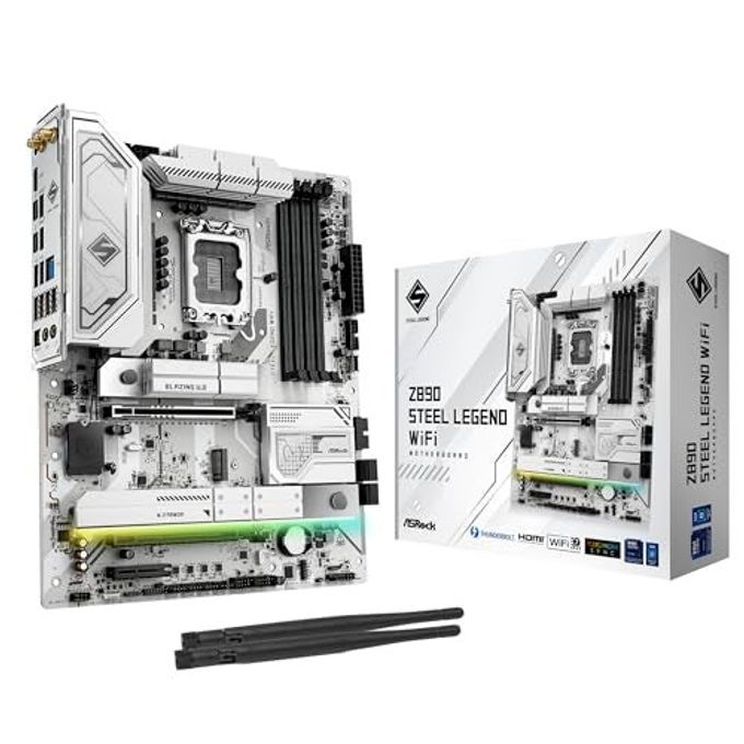 ASRock Intel Core Ultra Z890 Steel Legend Wifi 7 Atx Lga1851Rl-Ilm Motherboard Ddr5 M.2 Pcle 5.0 Argb Sata3 6.0 Gb/S Thunderbolt - Image 1