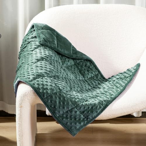 Alomidds Weighted Blanket 7lbs for Adults Cozy Luxury Breathable Weighted Lap Blanket Small Weighted Blanket for Travel Relaxation Sleeping Calming Green 29 x 24 - Image 1