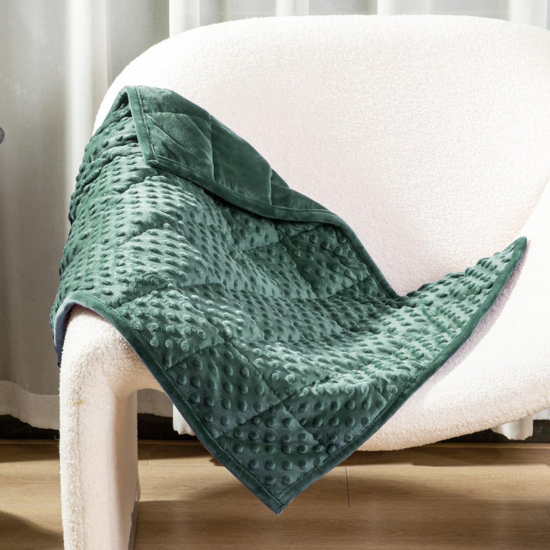Alomidds Weighted Blanket 7lbs for Adults Cozy Luxury Breathable Weighted Lap Blanket Small Weighted Blanket for Travel Relaxation Sleeping Calming Green 29 x 24 - Image 2