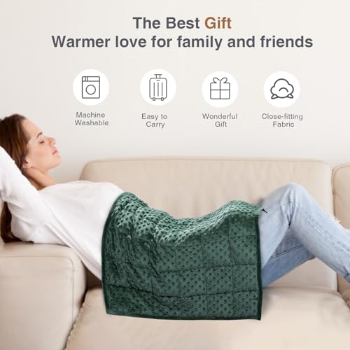 Alomidds Weighted Blanket 7lbs for Adults Cozy Luxury Breathable Weighted Lap Blanket Small Weighted Blanket for Travel Relaxation Sleeping Calming Green 29 x 24 - Image 3