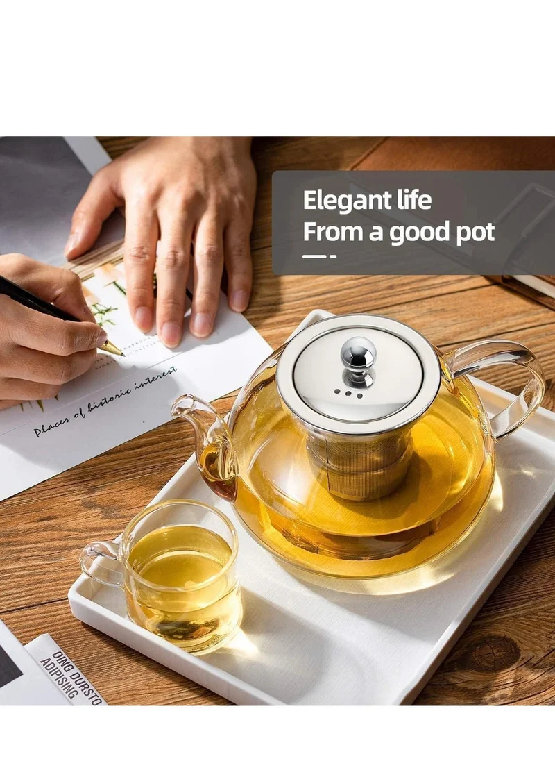 1Chase Glass Teapot With Heat Resistant Stainless Steel Infuser 1000ml