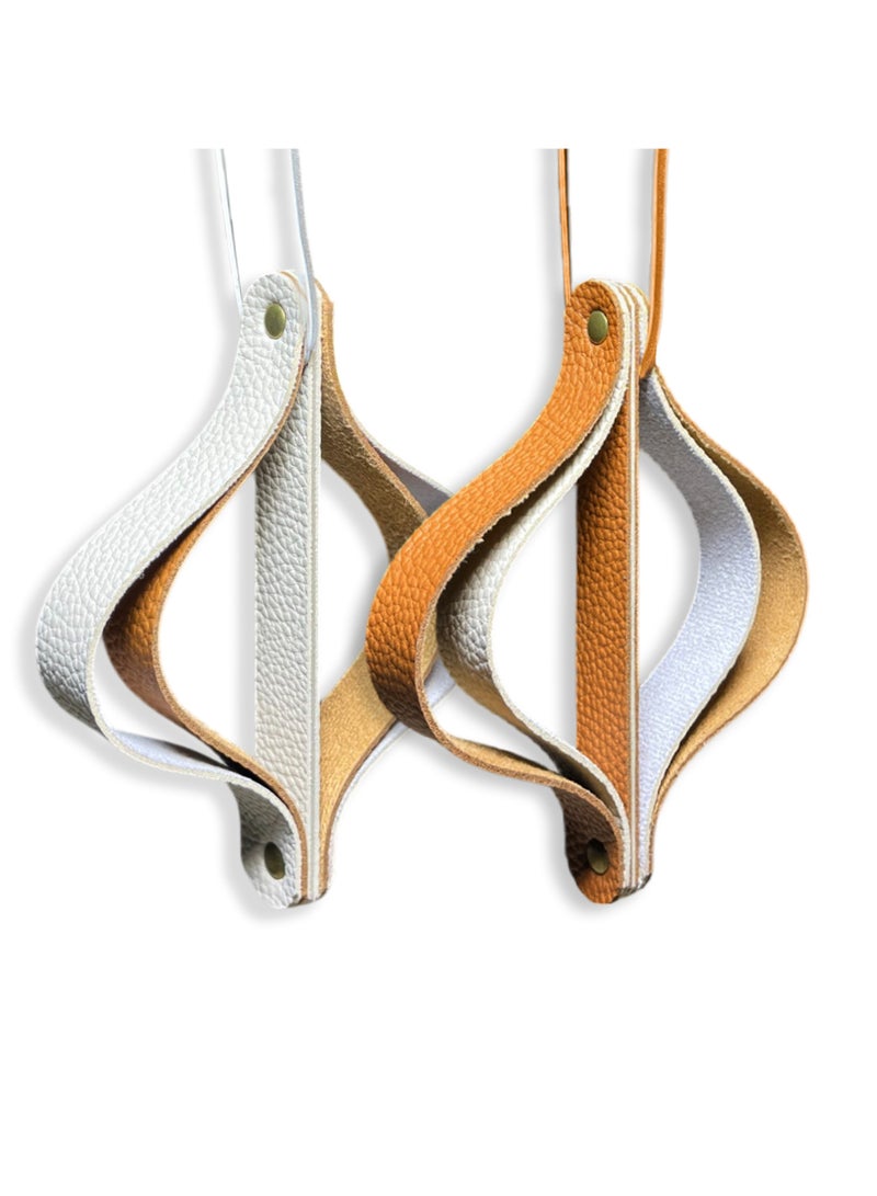 LEART Leather Christmas Ornaments Set – Elegant and Durable Leather Decorations for Christmas Tree (Set of 2) - Image 1