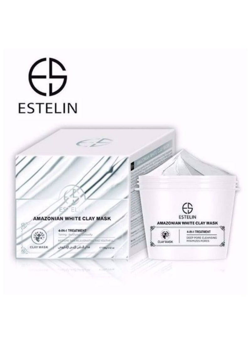 إستيلين قناع الطين الأبيض الأمازوني علاج 4 في 1 100 جم - Image 1