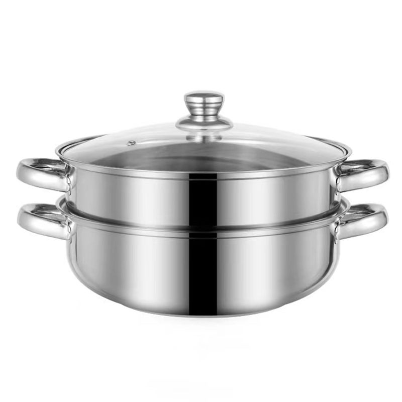 Steamer for Cooking 60 Quarts Stainless Steel Steamer Pot 2Tier Food Steam Pots with Lid for Cooking Vegetables Seafood Soups Stews and Pasta 114 x 66 inch