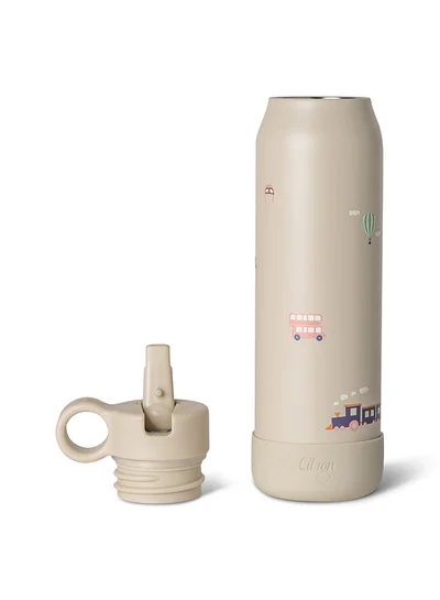 Citron Kids Water Bottle - 350Ml, Vacuum Insulated Stainless Steel - Leak Proof, Eco - Friendly, Perfect For School And Travel - Vehicles
