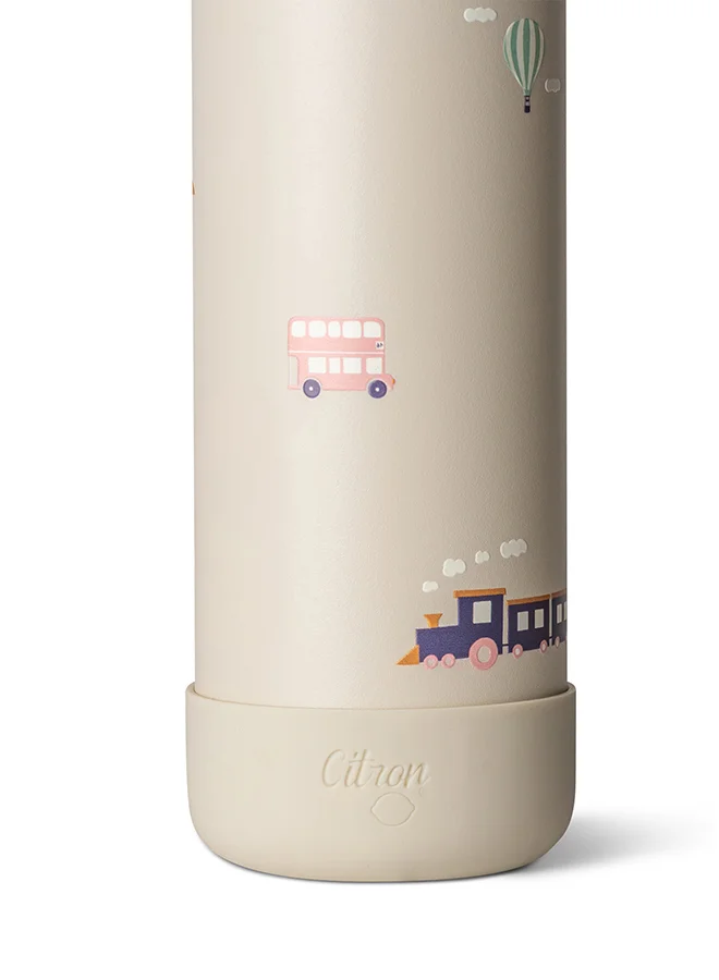 Citron Kids Water Bottle - 350Ml, Vacuum Insulated Stainless Steel - Leak Proof, Eco - Friendly, Perfect For School And Travel - Vehicles