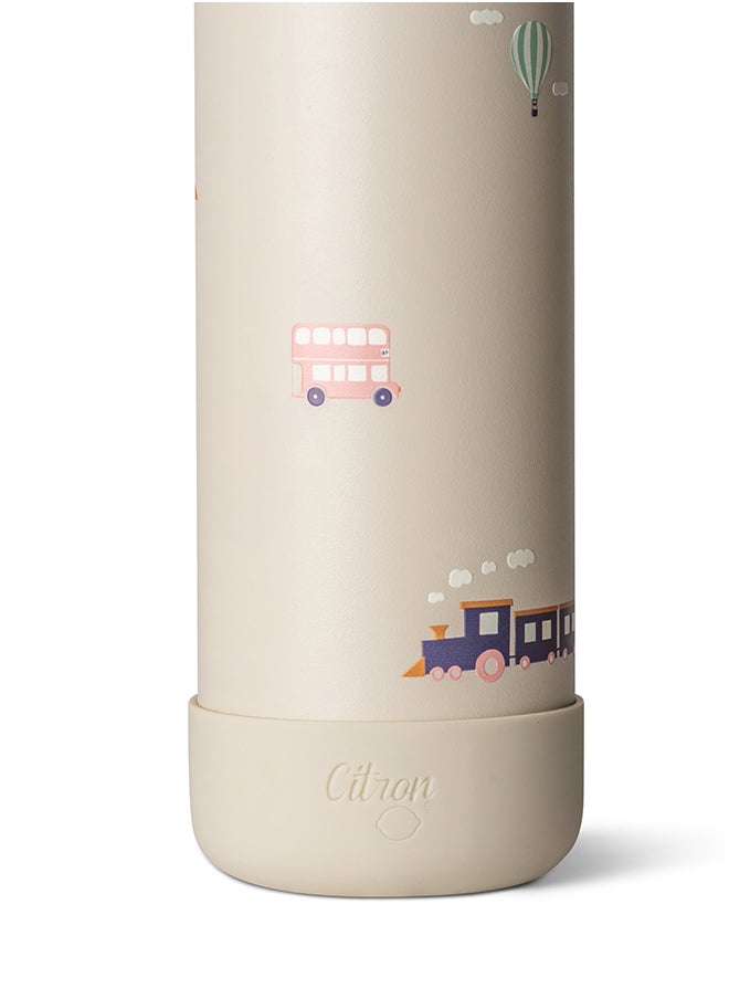 Citron Kids Water Bottle - 350Ml, Vacuum Insulated Stainless Steel - Leak Proof, Eco - Friendly, Perfect For School And Travel - Vehicles  - Image 3