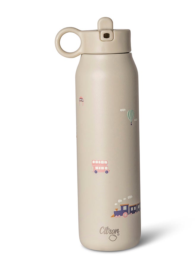 Citron Kids Water Bottle - 350Ml, Vacuum Insulated Stainless Steel - Leak Proof, Eco - Friendly, Perfect For School And Travel - Vehicles  - Image 5