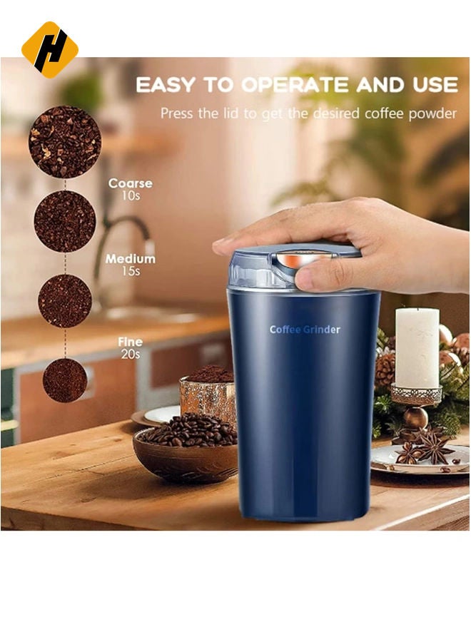 HuHa Electric Kitchen Grinder Mixer - Electric Coffee Grinders for Spices, Seeds, Herbs, and Coffee Beans, Spice Blender and Espresso Grinder, Wet and Dry Grinder Stainless Steel  - Image 2