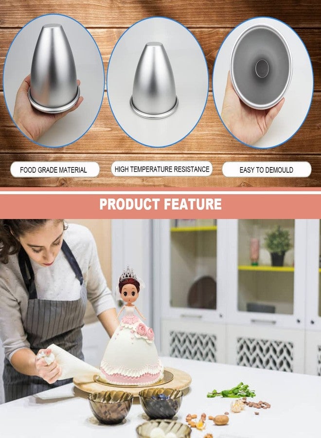 DOERDO DD DOERDO Doll Dress Cake Pan Mold Princess Doll Cake Bottom Mold Baking Dessert for Home Party, 10x10cm - Image 3