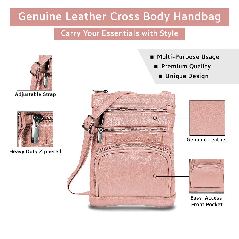 Krediz Leather Crossbody Purses For Women  Multi Pocket Crossbody Purse With Adjustable Strap  Soft & Durable Leather Purse - Image 2
