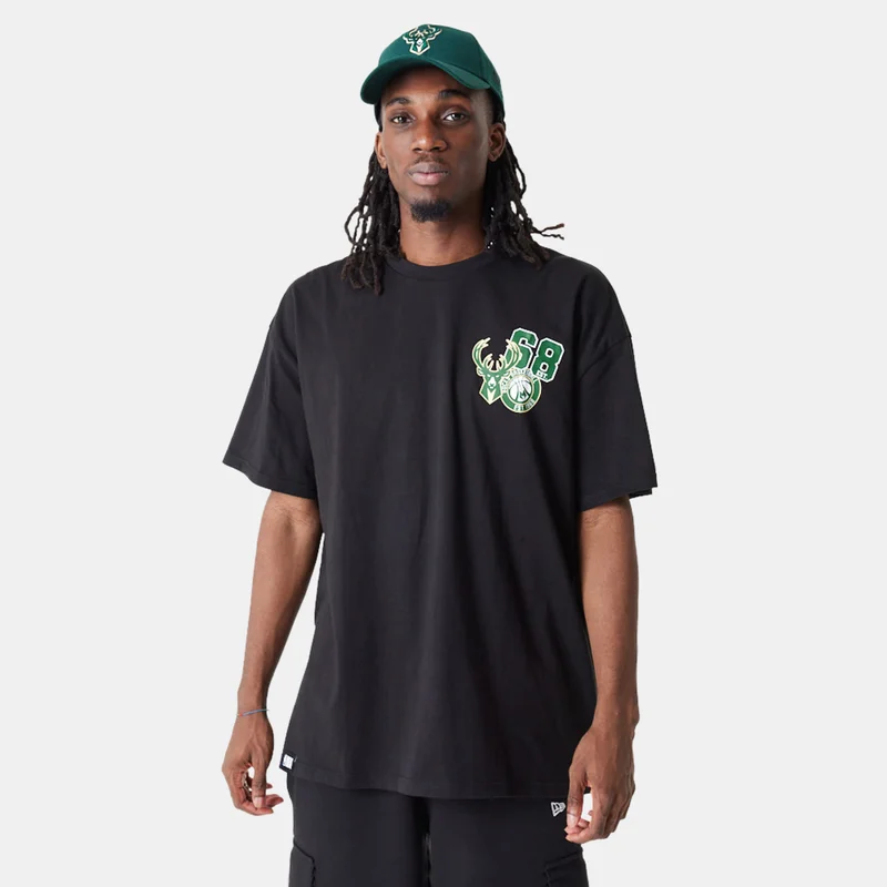 NEW ERA Men's NBA Arch Milwaukee Bucks Woodmark T-Shirt