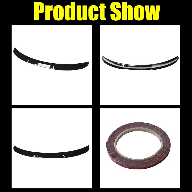 cheekyglo H Style Trunk Lid Spoiler Wing Replacement for 2017-18 Hyundai Elantra Painted Glossy Black - Image 3