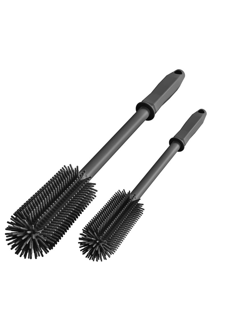 Silicone Bottle Cleaning Brush with 16”Long Water Bottle Brush Cleaner Brush for Hydro Flask, Glassware, Vases, Water Bottle Cleaner Brush for Narrow Neck Containers 2 Pack - Image 1