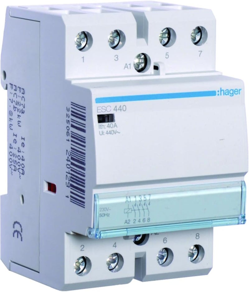 Hager 40A-400V 4NO ESC440 Contactor (Coil-230V)-Made in EU