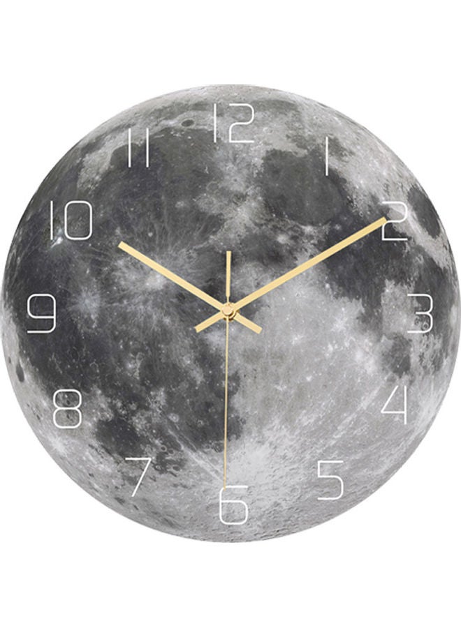 Loquat Luminous Moon Wall Clock Grey - Image 1