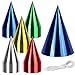 WEOXPR 40 Pack Colorful Birthday Party Hats for KidsSmall Metallic Foil Cone Hat Party Favors Headwear Adults Paper Party Hats Bulk in Red Green Gold Silver and Blue40 Pack color hats5 Colors - Image 2