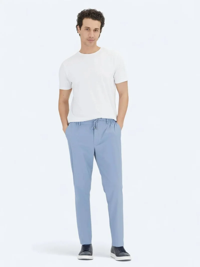 Kip Blue Weaving Jogging Fit Casual Trousers