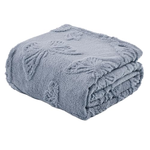 GIOKARNNA Throw Blankets with Butterfly,Soft Warm Blankets for Lover Mom Father Friends Gifts Pets,Lightweight Fuzzy Blanket for Couch Sofa Bed(Pearl Blue,50"x60") - Image 1