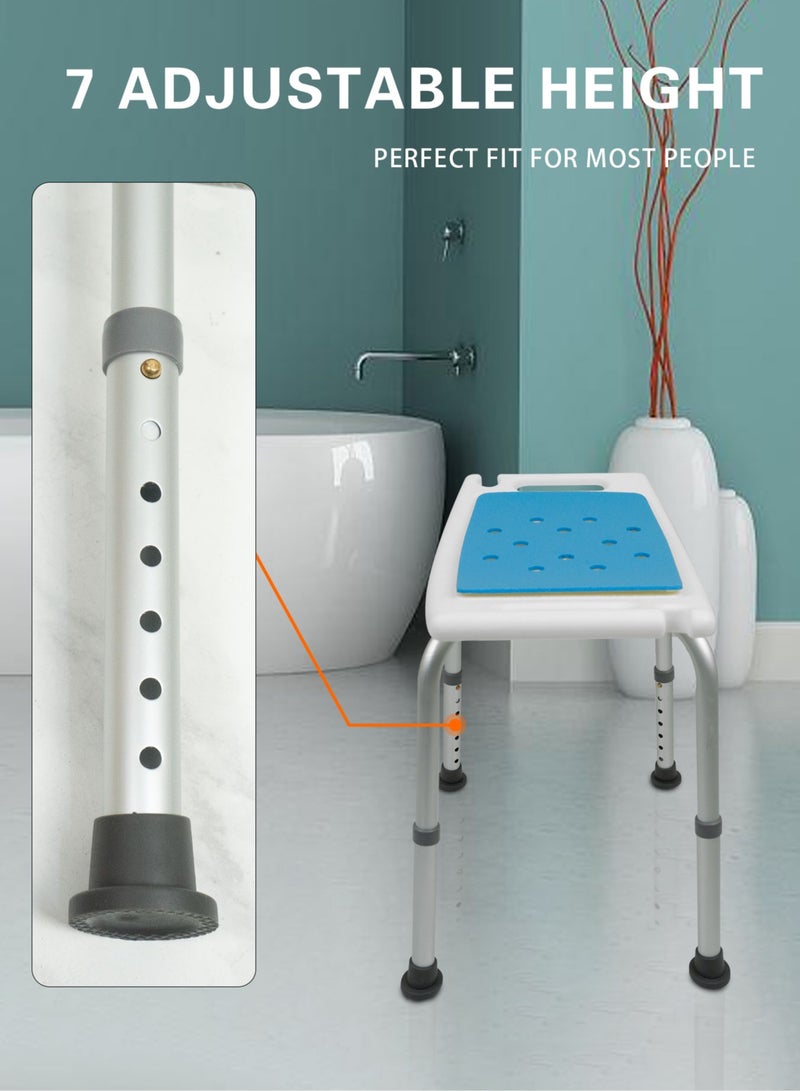 Meishida Shower Chair Bath Stool Bathroom Shower Chairs Adjustable Support Shower Bench with Handles - Image 4