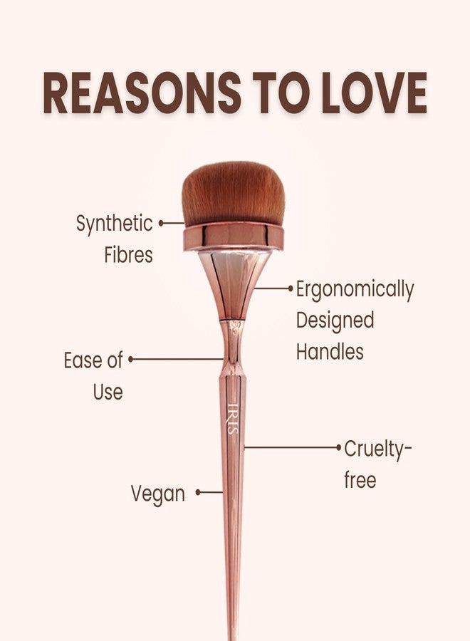 Iris Cosmetics Luminous HD Complete Makeup Brush Set | Includes Eye Brushes and Travel Pouch | Premium Set of 14 Brush With Leather Case | Rose Gold - Image 3