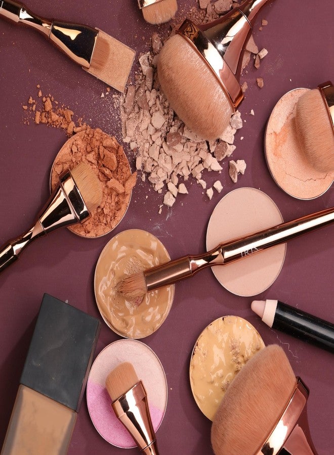 Iris Cosmetics Luminous HD Complete Makeup Brush Set | Includes Eye Brushes and Travel Pouch | Premium Set of 14 Brush With Leather Case | Rose Gold - Image 2