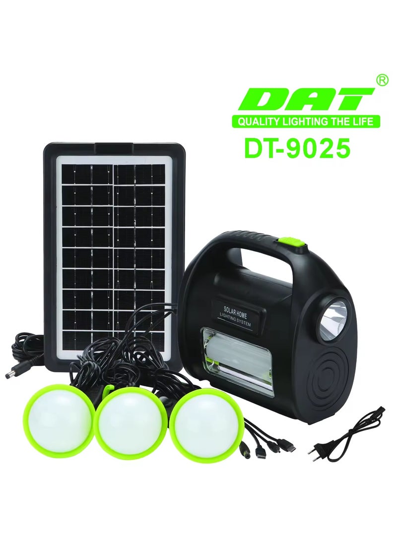 DAT Portable solar lighting system with PowerBank + 3 bulbs and USB function rechargeable led emergency light  - Image 1
