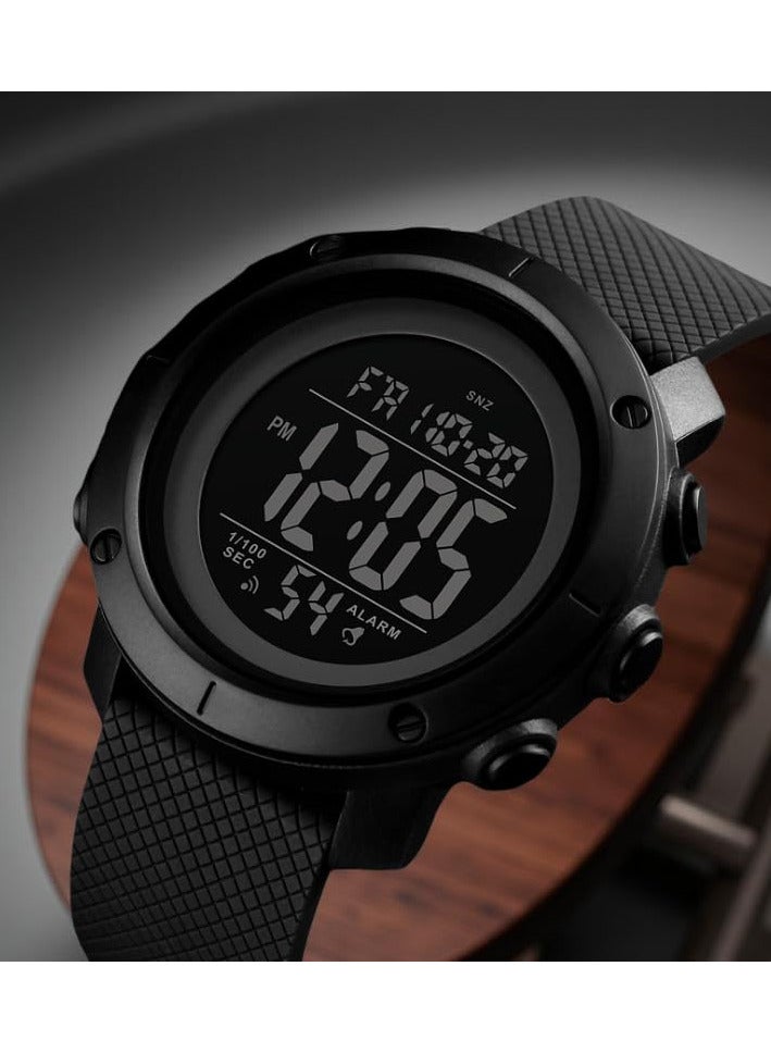 سكمي ساعة رياضية رقمية للرجال مقاومة للماء حتى عمق 50 مترًا، مزودة بشاشة LED، ساعة ذكية متعددة الوظائف، ساعة توقيت، عد تنازلي، تاريخ تلقائي - Image 2
